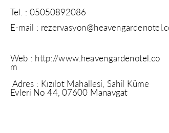 Wind Heaven Garden Butik Otel iletiim bilgileri